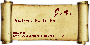 Jedlovszky Andor névjegykártya