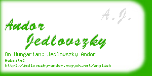andor jedlovszky business card